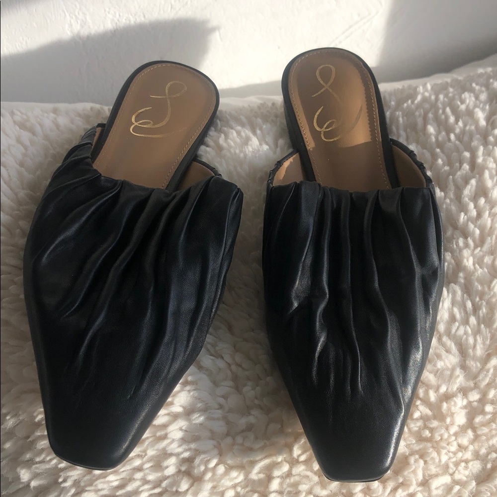 Sam Edelman Elegant Black Leather Women's Mules stunning worn once 7